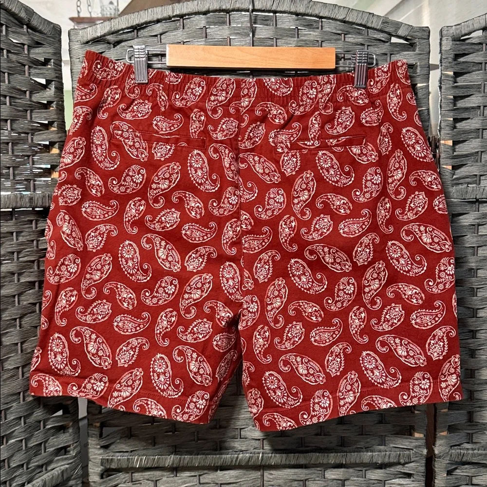 Lands' End Brick Red Paisley Shorts NWOT!